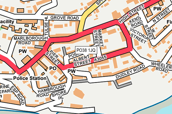 PO38 1JQ map - OS OpenMap – Local (Ordnance Survey) PO38 1JQ map - OS OpenMap – Local (Ordnance Survey)