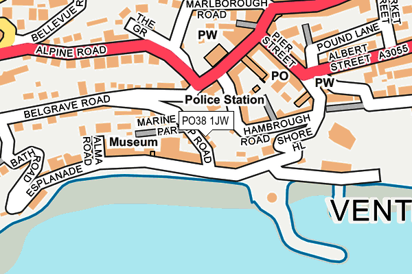 PO38 1JW map - OS OpenMap – Local (Ordnance Survey) PO38 1JW map - OS OpenMap – Local (Ordnance Survey)