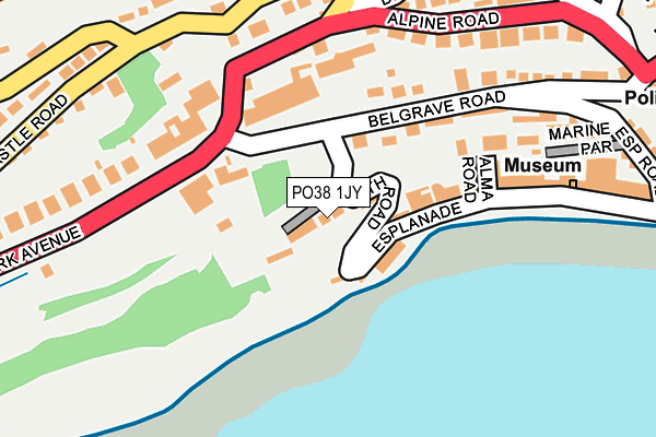 PO38 1JY map - OS OpenMap – Local (Ordnance Survey) PO38 1JY map - OS OpenMap – Local (Ordnance Survey)