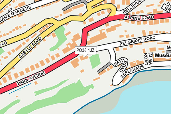 PO38 1JZ map - OS OpenMap – Local (Ordnance Survey) PO38 1JZ map - OS OpenMap – Local (Ordnance Survey)
