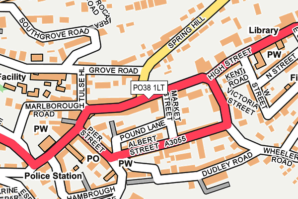 PO38 1LT map - OS OpenMap – Local (Ordnance Survey) PO38 1LT map - OS OpenMap – Local (Ordnance Survey)