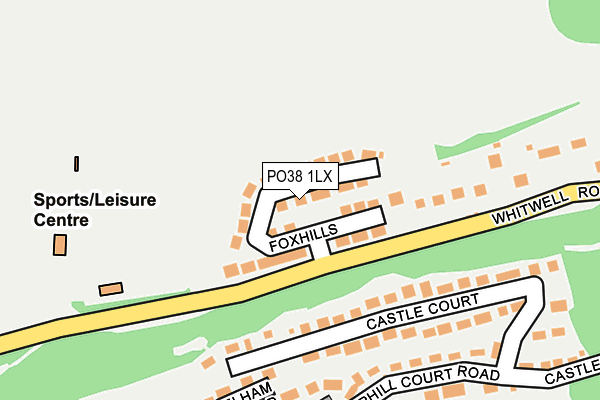 PO38 1LX map - OS OpenMap – Local (Ordnance Survey)
