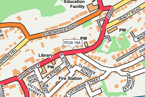 PO38 1NA map - OS OpenMap – Local (Ordnance Survey) PO38 1NA map - OS OpenMap – Local (Ordnance Survey)