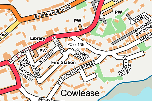 PO38 1NE map - OS OpenMap – Local (Ordnance Survey) PO38 1NE map - OS OpenMap – Local (Ordnance Survey)