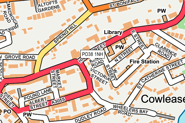 PO38 1NH map - OS OpenMap – Local (Ordnance Survey) PO38 1NH map - OS OpenMap – Local (Ordnance Survey)