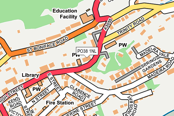 PO38 1NL map - OS OpenMap – Local (Ordnance Survey) PO38 1NL map - OS OpenMap – Local (Ordnance Survey)