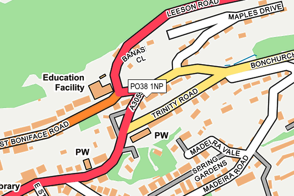 PO38 1NP map - OS OpenMap – Local (Ordnance Survey) PO38 1NP map - OS OpenMap – Local (Ordnance Survey)