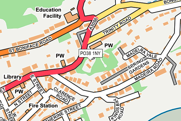 PO38 1NY map - OS OpenMap – Local (Ordnance Survey) PO38 1NY map - OS OpenMap – Local (Ordnance Survey)
