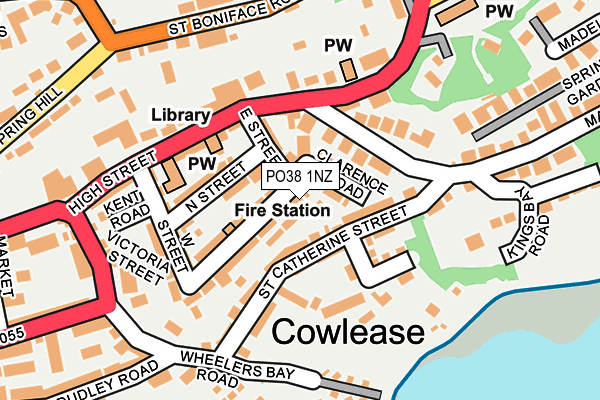 PO38 1NZ map - OS OpenMap – Local (Ordnance Survey) PO38 1NZ map - OS OpenMap – Local (Ordnance Survey)