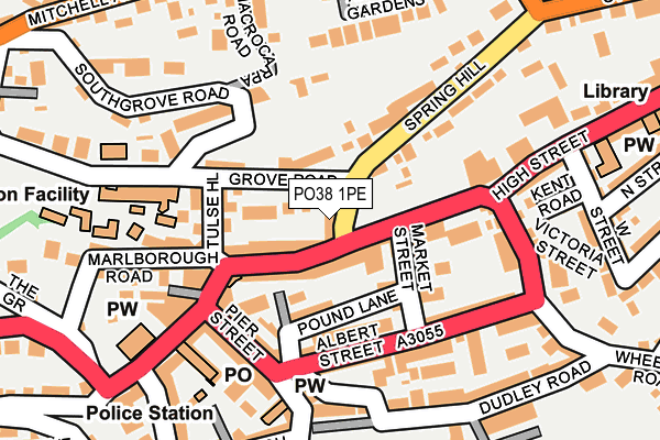 PO38 1PE map - OS OpenMap – Local (Ordnance Survey) PO38 1PE map - OS OpenMap – Local (Ordnance Survey)
