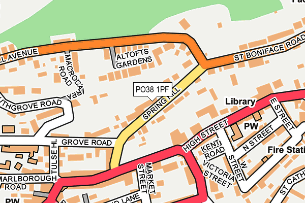 PO38 1PF map - OS OpenMap – Local (Ordnance Survey) PO38 1PF map - OS OpenMap – Local (Ordnance Survey)