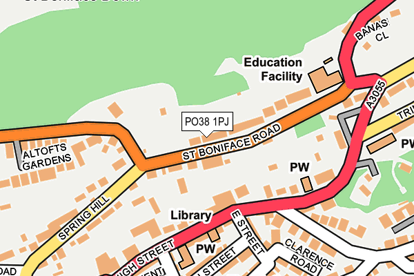 PO38 1PJ map - OS OpenMap – Local (Ordnance Survey) PO38 1PJ map - OS OpenMap – Local (Ordnance Survey)