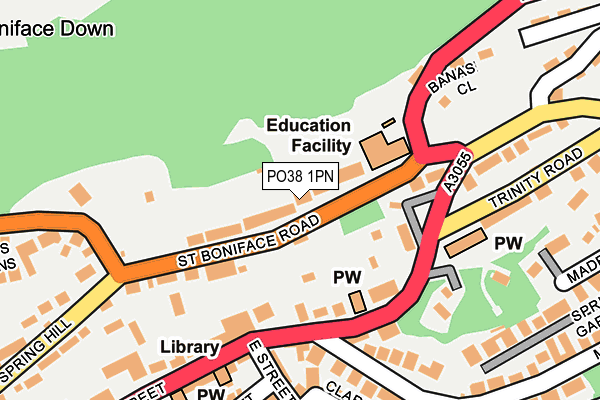 PO38 1PN map - OS OpenMap – Local (Ordnance Survey) PO38 1PN map - OS OpenMap – Local (Ordnance Survey)