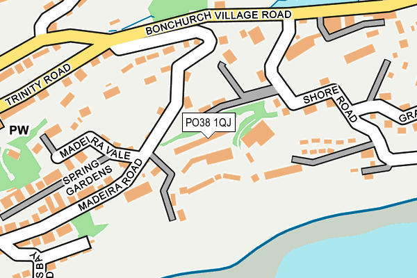 PO38 1QJ map - OS OpenMap – Local (Ordnance Survey) PO38 1QJ map - OS OpenMap – Local (Ordnance Survey)