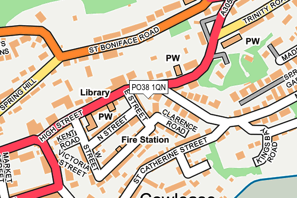PO38 1QN map - OS OpenMap – Local (Ordnance Survey) PO38 1QN map - OS OpenMap – Local (Ordnance Survey)