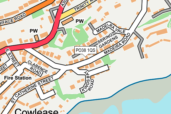 PO38 1QS map - OS OpenMap – Local (Ordnance Survey) PO38 1QS map - OS OpenMap – Local (Ordnance Survey)