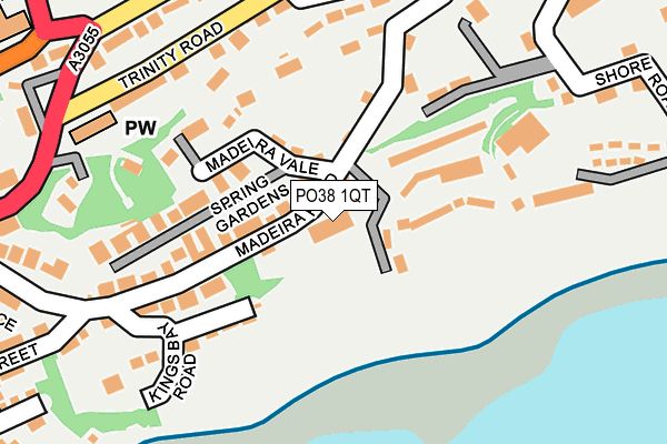 PO38 1QT map - OS OpenMap – Local (Ordnance Survey) PO38 1QT map - OS OpenMap – Local (Ordnance Survey)