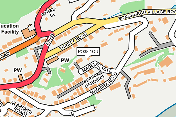 PO38 1QU map - OS OpenMap – Local (Ordnance Survey) PO38 1QU map - OS OpenMap – Local (Ordnance Survey)
