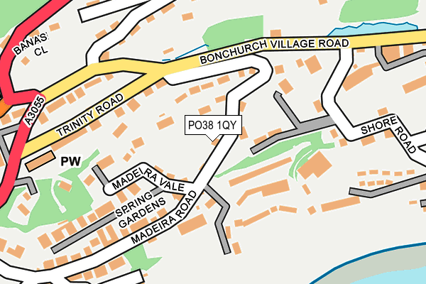 PO38 1QY map - OS OpenMap – Local (Ordnance Survey)