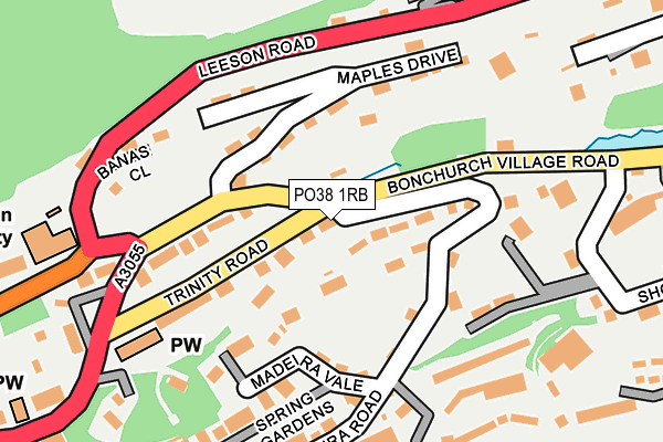 PO38 1RB map - OS OpenMap – Local (Ordnance Survey) PO38 1RB map - OS OpenMap – Local (Ordnance Survey)