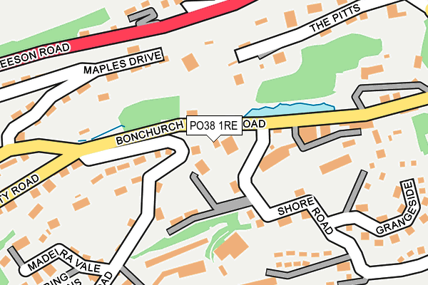 PO38 1RE map - OS OpenMap – Local (Ordnance Survey) PO38 1RE map - OS OpenMap – Local (Ordnance Survey)