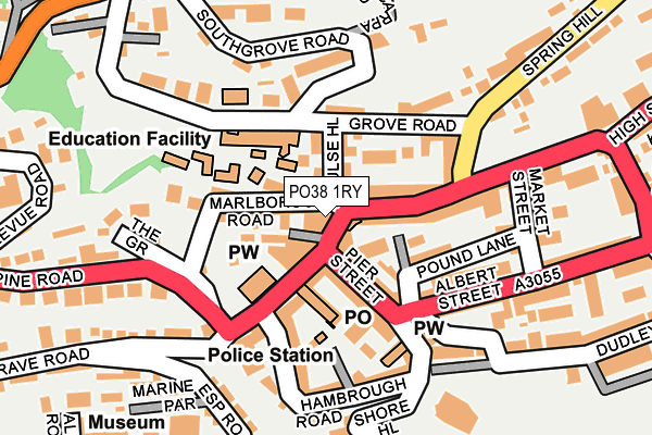 PO38 1RY map - OS OpenMap – Local (Ordnance Survey) PO38 1RY map - OS OpenMap – Local (Ordnance Survey)