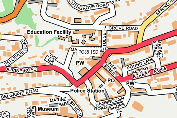 PO38 1SD map - OS OpenMap – Local (Ordnance Survey) PO38 1SD map - OS OpenMap – Local (Ordnance Survey)
