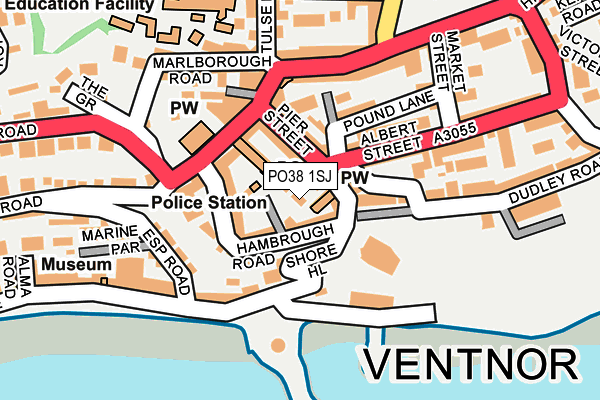 PO38 1SJ map - OS OpenMap – Local (Ordnance Survey) PO38 1SJ map - OS OpenMap – Local (Ordnance Survey)