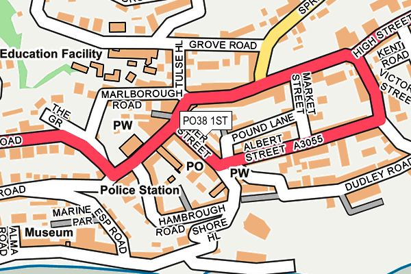 PO38 1ST map - OS OpenMap – Local (Ordnance Survey) PO38 1ST map - OS OpenMap – Local (Ordnance Survey)