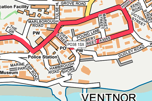 PO38 1SX map - OS OpenMap – Local (Ordnance Survey) PO38 1SX map - OS OpenMap – Local (Ordnance Survey)