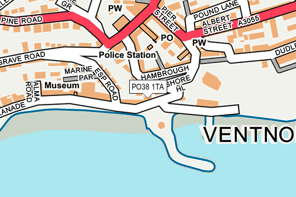 PO38 1TA map - OS OpenMap – Local (Ordnance Survey) PO38 1TA map - OS OpenMap – Local (Ordnance Survey)