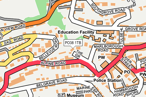 PO38 1TB map - OS OpenMap – Local (Ordnance Survey) PO38 1TB map - OS OpenMap – Local (Ordnance Survey)