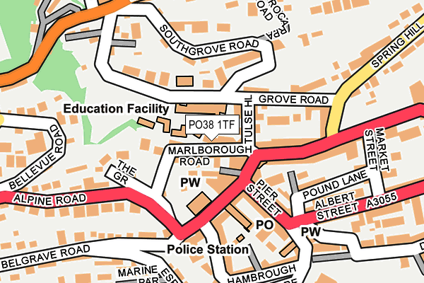 PO38 1TF map - OS OpenMap – Local (Ordnance Survey) PO38 1TF map - OS OpenMap – Local (Ordnance Survey)