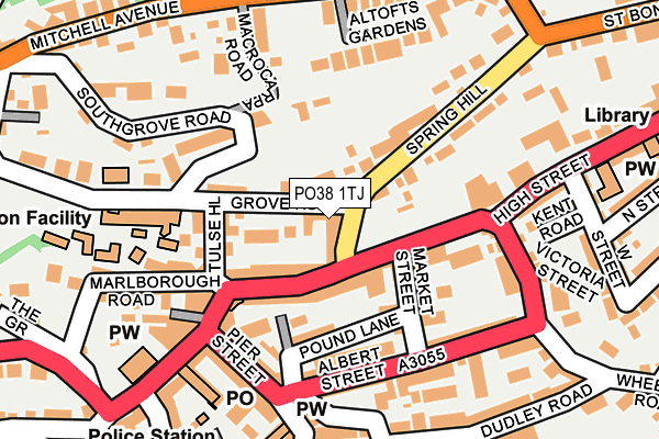 PO38 1TJ map - OS OpenMap – Local (Ordnance Survey) PO38 1TJ map - OS OpenMap – Local (Ordnance Survey)