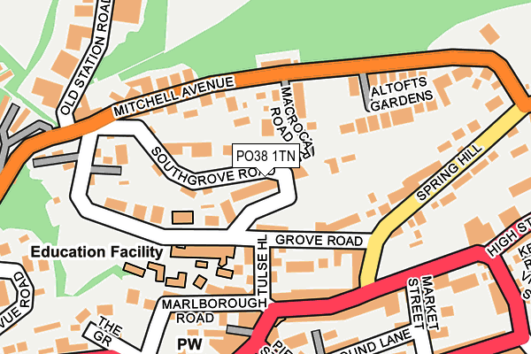 PO38 1TN map - OS OpenMap – Local (Ordnance Survey) PO38 1TN map - OS OpenMap – Local (Ordnance Survey)