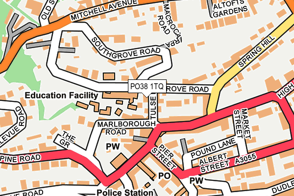 PO38 1TQ map - OS OpenMap – Local (Ordnance Survey) PO38 1TQ map - OS OpenMap – Local (Ordnance Survey)