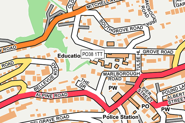 PO38 1TT map - OS OpenMap – Local (Ordnance Survey) PO38 1TT map - OS OpenMap – Local (Ordnance Survey)