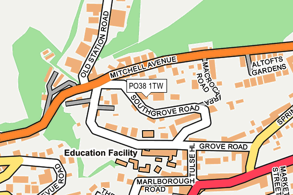 PO38 1TW map - OS OpenMap – Local (Ordnance Survey) PO38 1TW map - OS OpenMap – Local (Ordnance Survey)