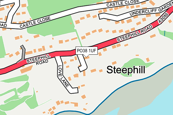 PO38 1UF map - OS OpenMap – Local (Ordnance Survey) PO38 1UF map - OS OpenMap – Local (Ordnance Survey)