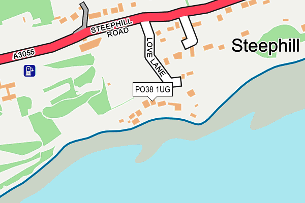 PO38 1UG map - OS OpenMap – Local (Ordnance Survey) PO38 1UG map - OS OpenMap – Local (Ordnance Survey)