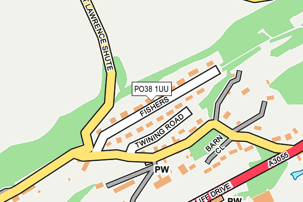 PO38 1UU map - OS OpenMap – Local (Ordnance Survey) PO38 1UU map - OS OpenMap – Local (Ordnance Survey)