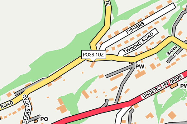 PO38 1UZ map - OS OpenMap – Local (Ordnance Survey) PO38 1UZ map - OS OpenMap – Local (Ordnance Survey)