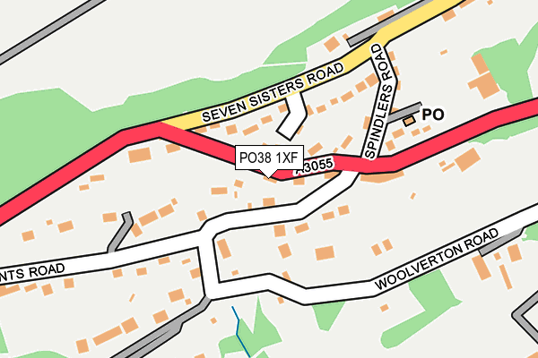 PO38 1XF map - OS OpenMap – Local (Ordnance Survey) PO38 1XF map - OS OpenMap – Local (Ordnance Survey)