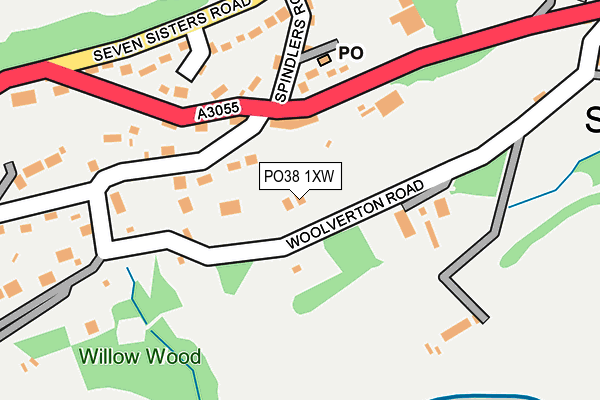 PO38 1XW map - OS OpenMap – Local (Ordnance Survey) PO38 1XW map - OS OpenMap – Local (Ordnance Survey)