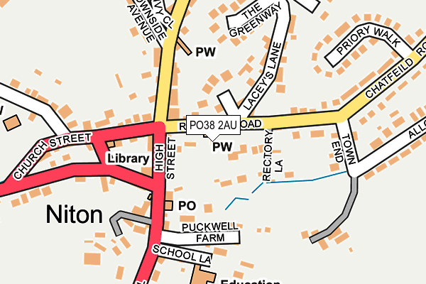 PO38 2AU map - OS OpenMap – Local (Ordnance Survey)