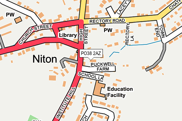 PO38 2AZ map - OS OpenMap – Local (Ordnance Survey) PO38 2AZ map - OS OpenMap – Local (Ordnance Survey)