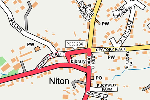 PO38 2BX map - OS OpenMap – Local (Ordnance Survey)