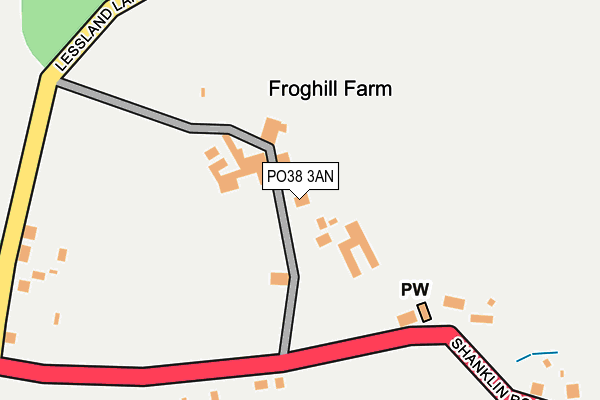 PO38 3AN map - OS OpenMap – Local (Ordnance Survey) PO38 3AN map - OS OpenMap – Local (Ordnance Survey)