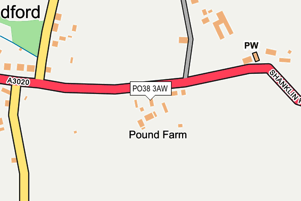 PO38 3AW map - OS OpenMap – Local (Ordnance Survey) PO38 3AW map - OS OpenMap – Local (Ordnance Survey)
