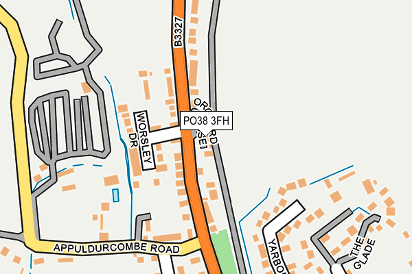 PO38 3FH map - OS OpenMap – Local (Ordnance Survey) PO38 3FH map - OS OpenMap – Local (Ordnance Survey)